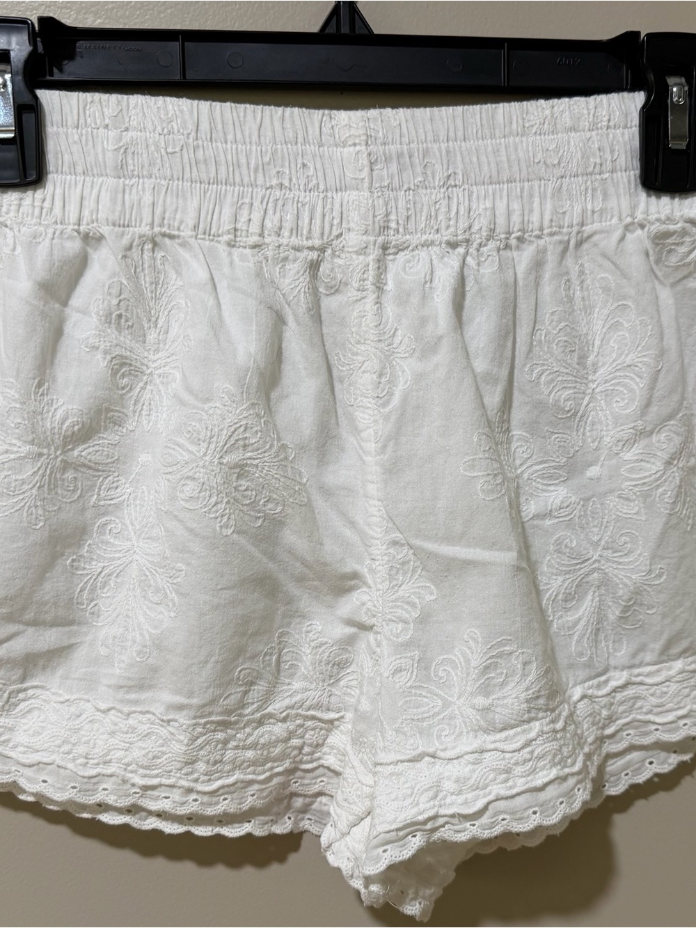 Shabby chic White Eyelet Embroidered Shorts